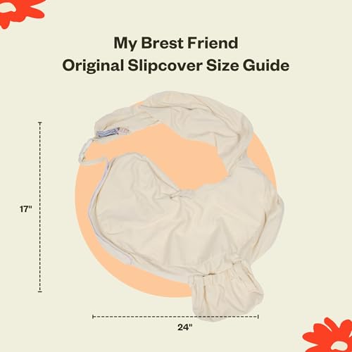 Image of My Brest Friend Super Deluxe Nursing Pillow Cover - Slipcovers for Baby - Adjustable Fit, Easy Care, Durable - Nursing Pillow Not Included 100% Organic Cotton Oat