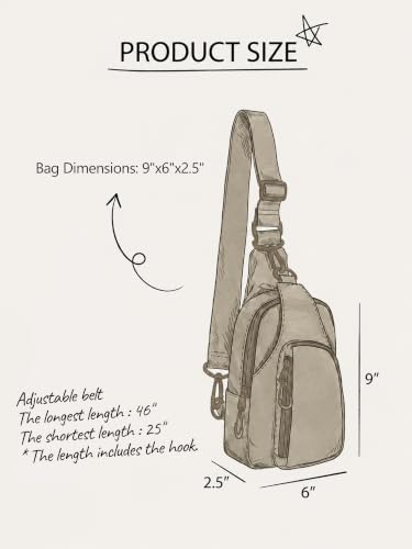 Image of ODODOS Sling Bag with Adjustable Straps Crossbody Chest Bag Lightweight Backpack for Casual Traveling Hiking