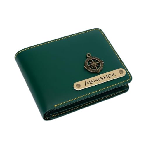 The Unique Gift Studio Customized Men’s Vegan Leather Wallet | Personalized with Name & Logo | Gift for Men | Gifts for Man Anniversary Birthday