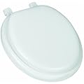 Mayfair 13-000 Soft Toilet Seat with Molded Wood Core and Easy-Clean & Change Hinges, Round, White, 13EC 000, 1 Pack Round