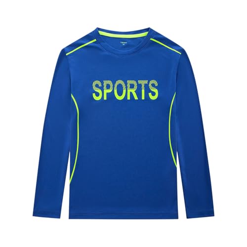 Boys Sports Shirts Hiking Running Jogger Sweatshirts Long Sleeve Athletic Blouses Solid Color Outdoor Tees