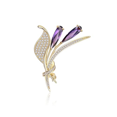 Image of Gold Crystal Flower Leaf Brooches for Womne Elegant Rhinestone Pearl Floral Brooch Pins Fashion Jewelry Brooch pin Accessories for Women Men Gift