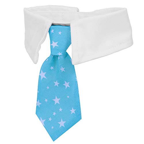 Cachorro de estimação vestido com coleira falsa gravata estrela de cinco pontas (CW12 azul)