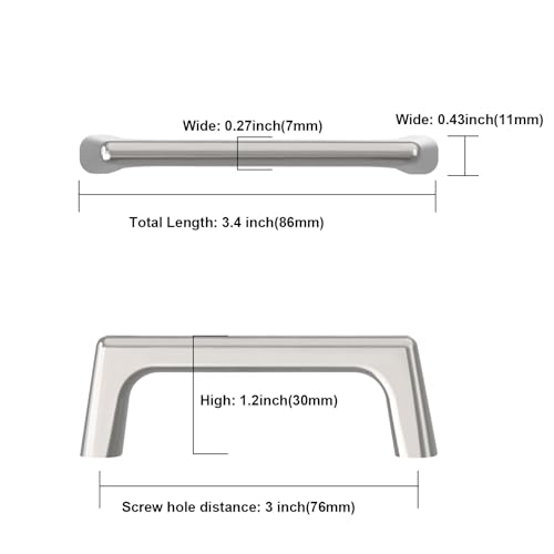 Image of Asidrama 10 Pack 3 Inch(76mm) Polished Chrome Cabinet Pulls Cabinet Handles Cupboard Handles Kitchen Cabinet Hardware for Cupboard Drawer Pulls
