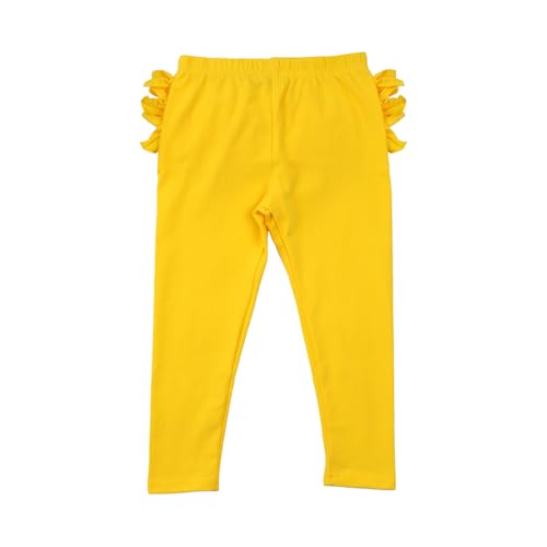 Image of HOOLCHEAN Baby Toddler and Little Girls Ruffles Buttocks Leggings Solid Color Pants
