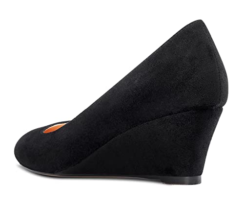Saekcted Women's Mid-Heel Pumps Closed Round Toe Wedge Comfort Dress Pump Office 2Inch Heels Wedges Shoes3