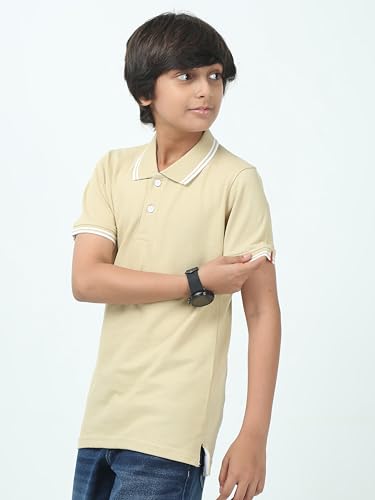Image of Cotton Polo T-Shirt for Kids Boys Girls Half Sleeve, Regular Fit Tees for Boys Collared Casual Tshirts | Soft & Breathable Biowash Fabric | Half Sleeve