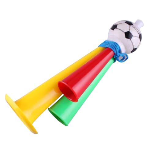 NAMOARLY 6pcs Plastic Trumpet Toys 3 Tone Soccer Horn Trumpets for School Carnival Random