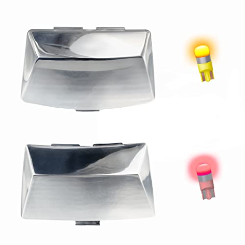 NTHREEAUTO Front Rear Chrome Fender Light Lens Fender Tips Mud