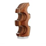 NambΓ© Vie Bottle Rack, 6β x 13β Acacia Wood & Alloy 4 Bottle Display Stand, Modern Tabletop Holder for Home Bar, Kitchen & Dining Room Decor, Stylish Storage & Sculptural Accent