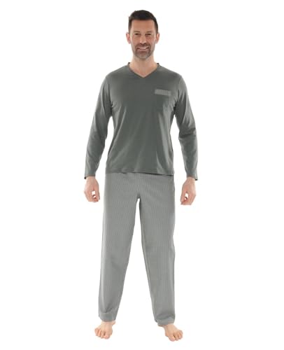 Pyjama homme CHRISTIAN CANE vert KIMEO vêtement de nuit manches longues