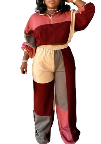 Ptorlio Sweatsuits Women 2 Piece Outfit Casual Long Sleeve Color