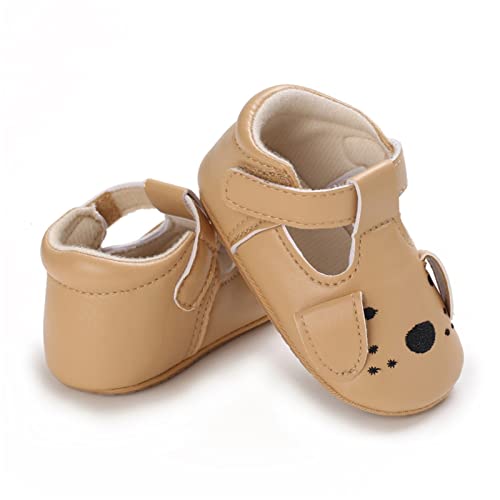 Summer and Autumn Comfortable Infant Toddler Shoes Cute Sheep Puppy Children Mesh Breathable Floor Toddler Slides (Beige, 4 Infant)4
