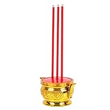 Housoutil Elektronischer LED Räuchergefäß Buddha 26cm Flammenloses Räucherstäbchen Kunststoff Dekorativ für Meditation Yoga und Buddhismus