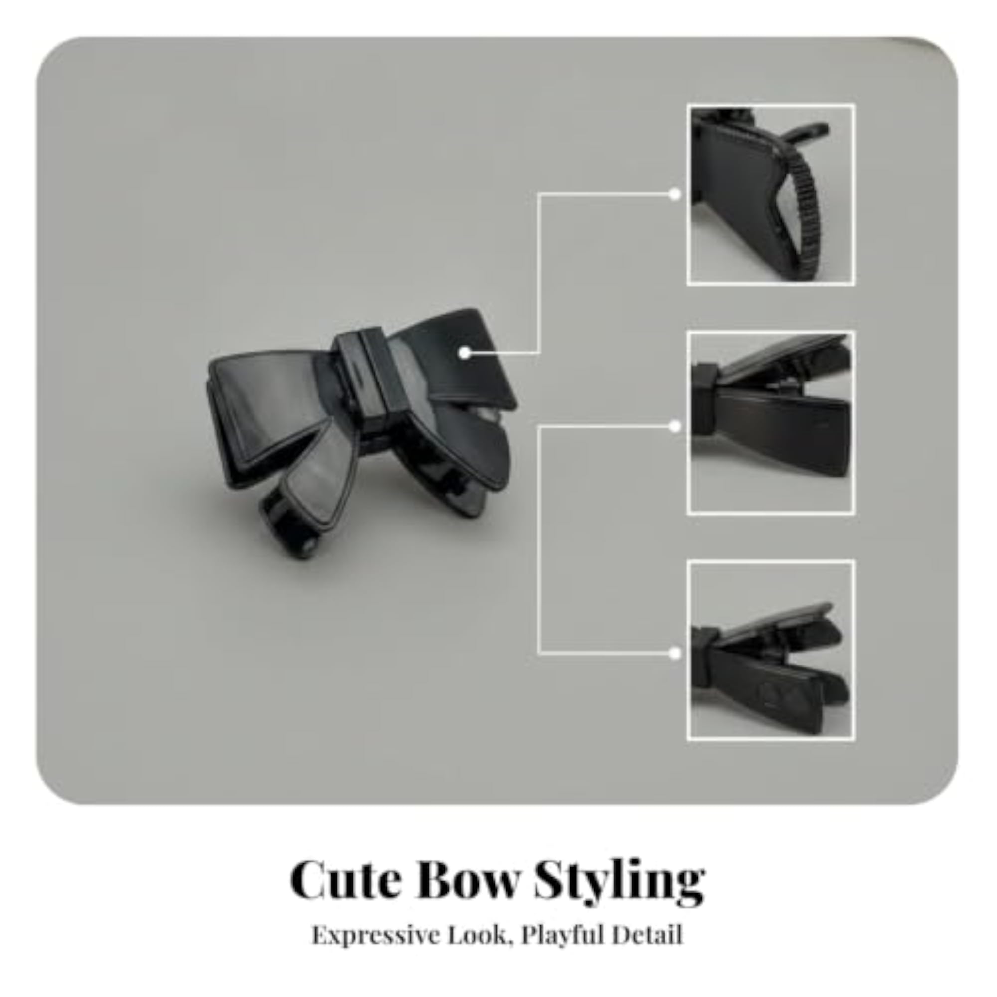 Glossy Bow Clip Looped Tails Translucent Bow Clip