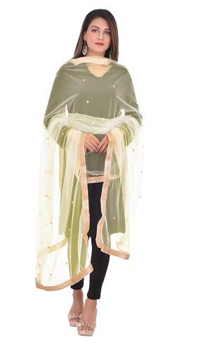 Image of YOUTHQUAKE Women's Embroidered Net Dupatta