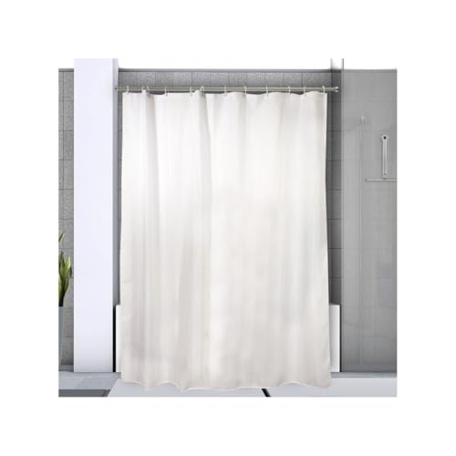 Spirella Magic Ausziehbare Duschvorhangstange, verchromtes Aluminium, 125 x 220 cm, Durchmesser 21 mm, Weiß