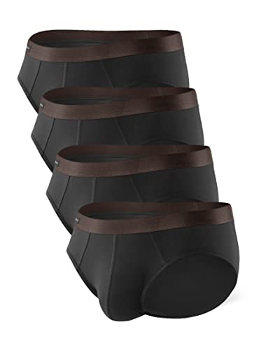 DAVID ARCHY Men's Underwear Bamboo Rayon Breathable Lightweight Basic Pouch Briefs no Fly in 4 Pack