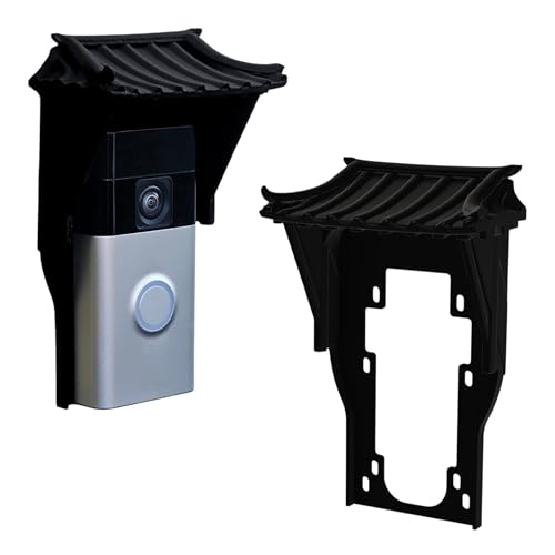 EchoPK Ring Doorbell AntiGlare Cover & Weather Protector Mounting Plate for Ring Doorbell 1 2 2nd Gen 3 3 Plus 4 Battery Video Doorbell Video Doorbell Pro Plus (Asian Roof)