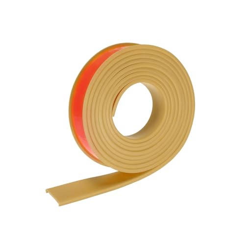 Image of uxcell U Shape Furniture Edge Banding, 3 Meters Self Adhesive Flexible Edging Trim, 5x25mm TPE Edge Guards for Cabinets Furniture Repair Restoration, Beige