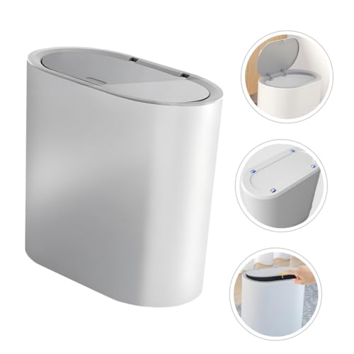 Caneca de basura rectangular con tapa de Mobestech miniatura 2