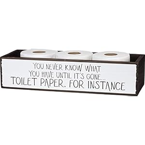 Primitives by kathy double sided bathroom storage toilet paper holder bin nice buttyou never know what you have until its gone  urban country home decor