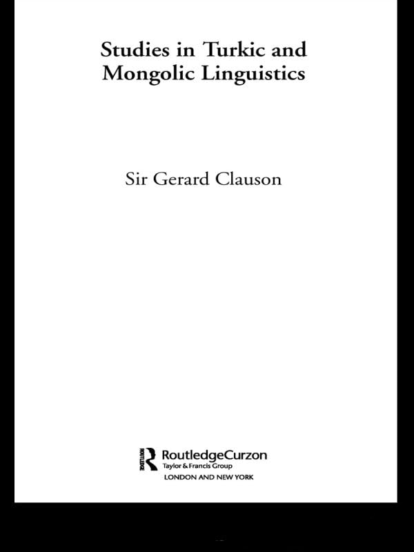 Studies in Turkic and Mongolic Linguistics (Royal Asiatic Society Books)