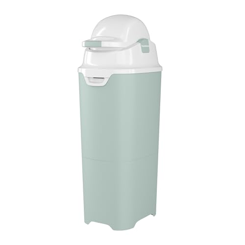 Image of Foundations Tall Diaper Pail with Airtight Lid - Durable & Odorless Diaper Disposal, Large Capacity, Holds up to 60 Newborn Diapers, Refill with Any Bags - Green