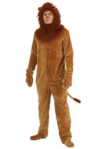 Fun Costumes Unisex Adult Regal Roars Await! Deluxe Plus Size Lion Costume, Unleash Your Inner Jungle King, Designed for Ferocity, 2X, Brown
