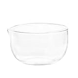 Yooghuge Cuenco de vidrio para mezclar 350/600 ml, ensalada con boquilla de drenaje, taza de café y leche, recipiente de alimentos, mezcla de vidrio duradero