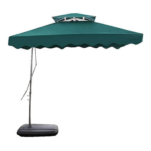Pythic Double Top Windproof Beach Umbrella Heavy Duty Outdoor Sun Umbrella Cantilever Square Patio Umbrella Adjustable Angle Sunshade Umbrella (Color : Green, Size : 2.2M4Bones) #TOP9