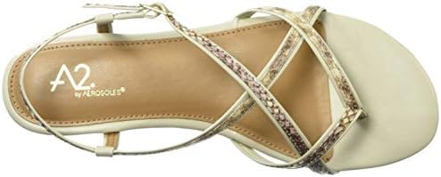 A2 by Aerosoles Women's Short Hand Flat Sandal, TAN Snake, 5 M US | Image 4
