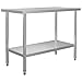 vidaXL Mesa de Trabajo para Cocina Estantes Almacenamiento Preparar y Almacenar Comida Garajes Bares Restaurantes Escuelas Acero Inoxidable 120x60x85 cm