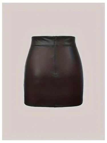 Floerns Women's High Waist Leather Mini Skirt Lace Up Side Night Out Bodycon Skirts4