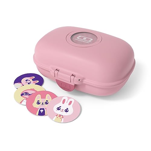 MONBENTO - Caja de Merienda Infantil MB Gram Blush - Caja de Merienda para Niños - Ideal Escuela o Parque - Sin BPA -...