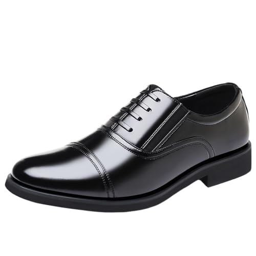Men's Slip On Black Formal Dress Shoes Business Uniform Loafers Large Size Casual Leather Shoes for Instructor