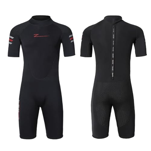 TOVCHEI Traje De Neopreno para Hombre Traje De Buceo De Una Pieza De Secado Rápido De 3 Mm Protector Solar Cálido A Prueba De Frío Esnórquel Surf Traje De Medusa,Negro,M
