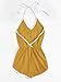 SweatyRocks Women's Halter Sleeveless Short Jumpsuit Rompers Backless Playsuit Mustard Yellow M