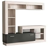 milani home - parete attrezzata porta tv soggiorno moderna di design 170x42x170 h