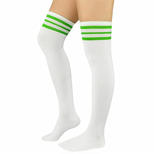 Image of Zando Womens Stripes Thigh High Socks Thigh Highs Casual Knee High Stockings
