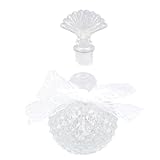 SUPVOX Botella de Perfume de Vidrio Vacía Pequeña Tapa en Forma de Abanico, Frasco Decorativo Grabado Aromaterapia, Accesorios Reutilizables para Hogar y Oficina