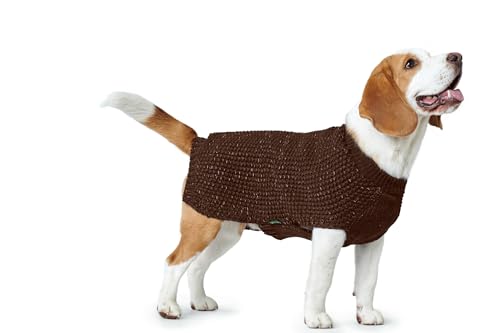 HUNTER Hundepullover FINJA, Farbe: braun, Warmer Strickpullover für kalte Tage, reflektierendes Garn für mehr Sichtbarkeit, weich & elastisch, komfortabel, waschbar bei 30°C, Größe: 35