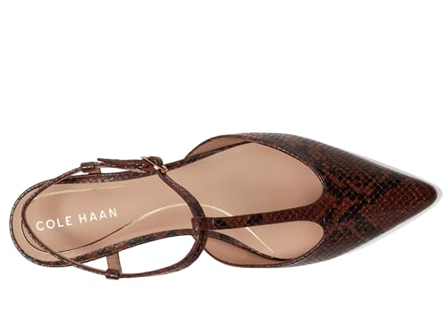 Cole Haan Cole Haan Women's Marlah T-Strap Ballets, Dark Cuoio Snake Print, 6.5-B US