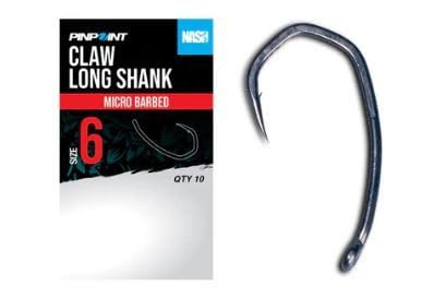 Nash Pinpoint Claw Long Shank Barbed Hooks: 2