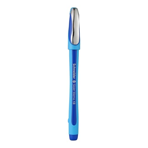 Image of Luxor Schneider Slider Memo XB Ball Pen - Blue | Extra Bold Writing | Water-resistant Stainless Steel Tip| Ergonomically Shape & Rubberized Surface | For Extra Ordinary Smooth & Gliding Writing