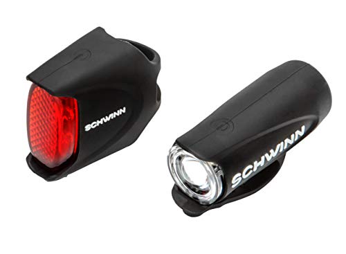 Schwinn LED Bike Light Headlight and Tail Light Set, Battery Powered, 105 Foot Beam Distance