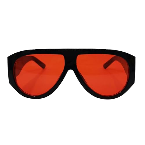 VIGUEUR Retro Aviator Sunglasses - Vintage Designer Sun Glasses, Black and Red