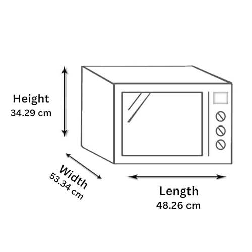 Image of PVC Microwave Oven Cover for Panasonic 27L-N-CT645BFDG, Protector, Decorative Kitchen Appliance Cover, Full Closure Attractive Digital Prints, Dustproof, Water Resistant (Dark Grey Floral)