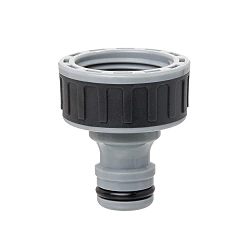 TATAY Garden Hose Famale Tap Connector 3/4" Premium, Universal Tap Connector, Solar Protection, Easy Installation, Grey - Black