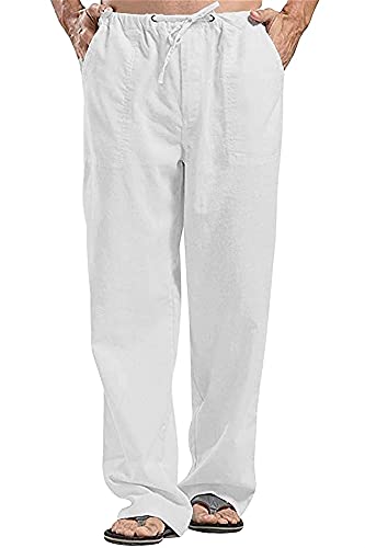 Pantalon en lin pour hommes ample et fluide contre l'inconfort estival